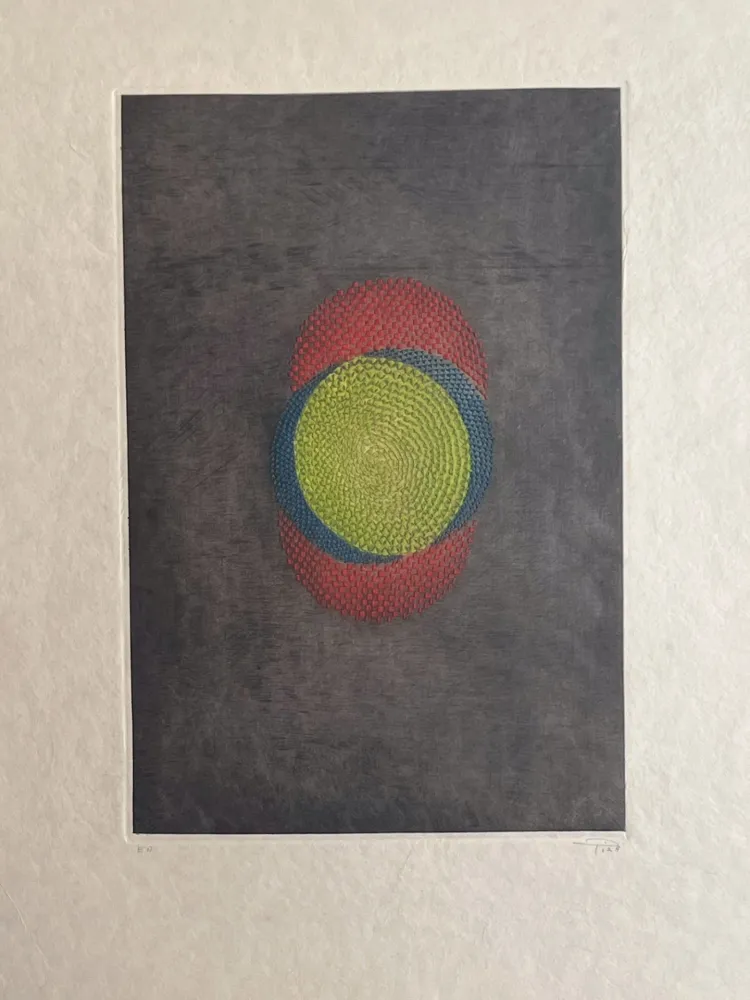 Etching Piza - Rouge bleu vert 