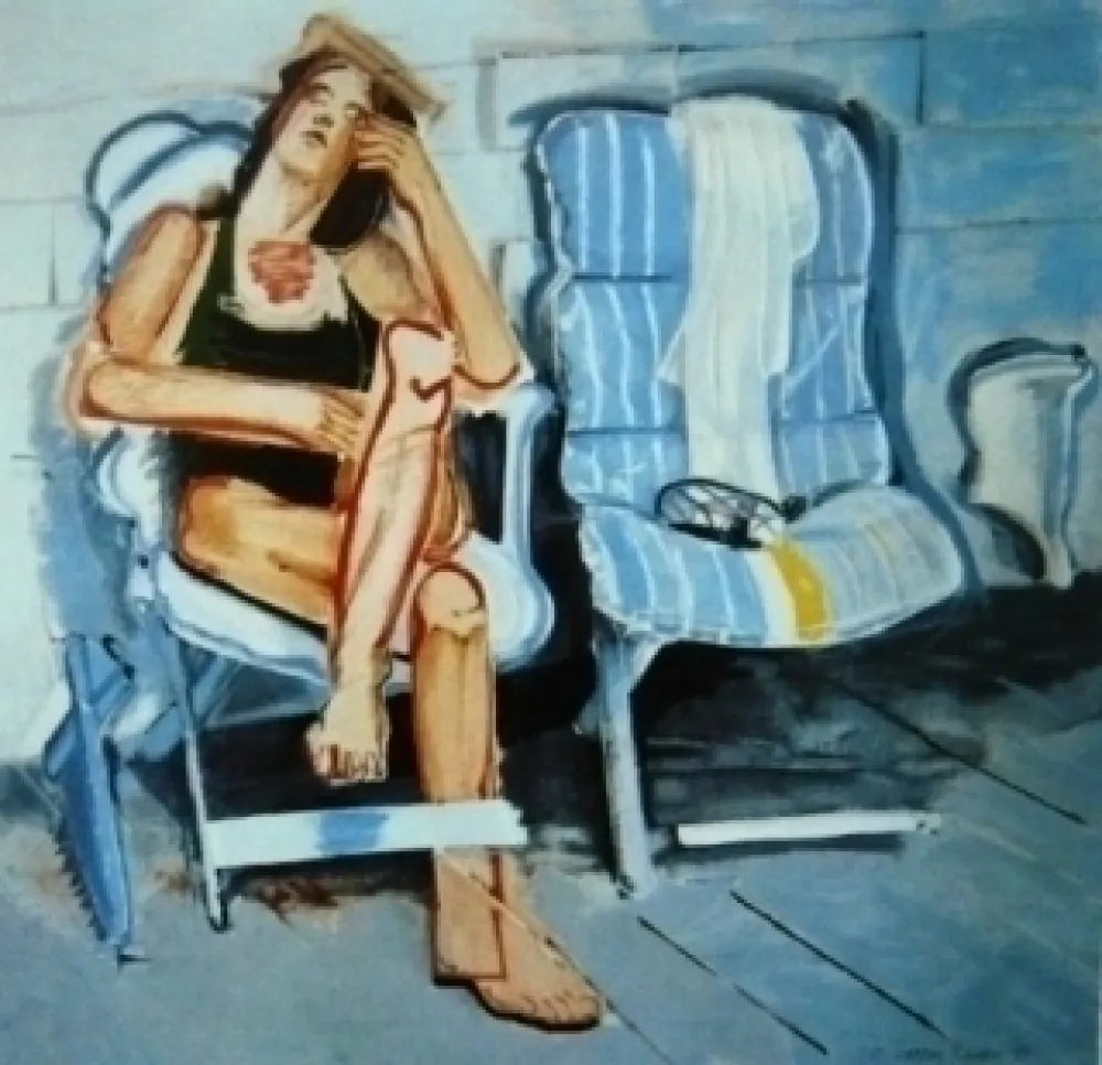 Screenprint Rivers - House of cards blue