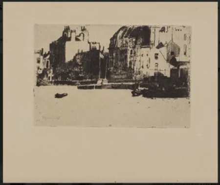 Engraving Roussel - Chelsea Palaces (black-and-white version)