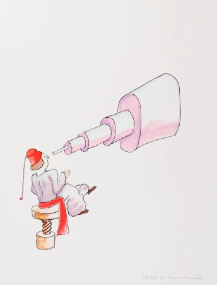 Lithograph Saint-Exupéry - L'Astronome