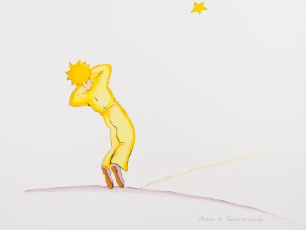 Lithograph Saint-Exupéry - Le Petit Prince endormi