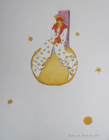 Lithograph Saint-Exupéry - Le vieux roi