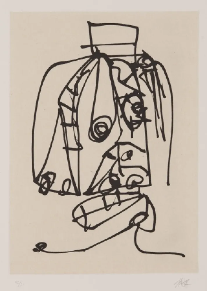 Etching And Aquatint Saura - Frauen portrait mit Hut 3