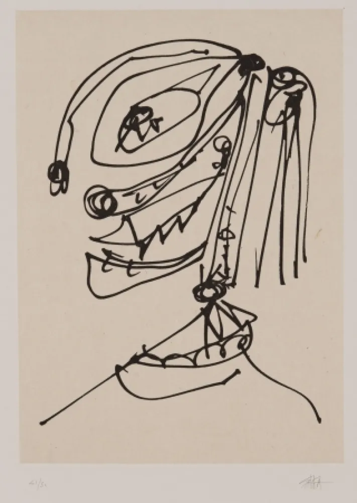 Etching And Aquatint Saura - Frauen portrait mit Hut 4