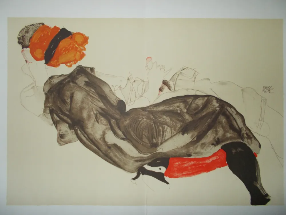 Lithograph Schiele - Le couple