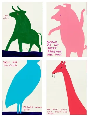 Lithograph Shrigley - Animal series (set of 4)