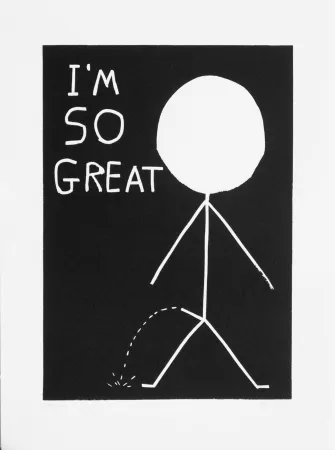 Linocut Shrigley - I am so great