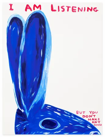 Screenprint Shrigley - Untitled (I Am Listening)
