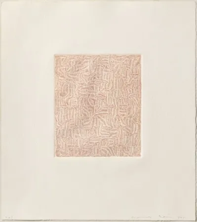 Etching Siena - Camí de fletxes entre línies paral.leles