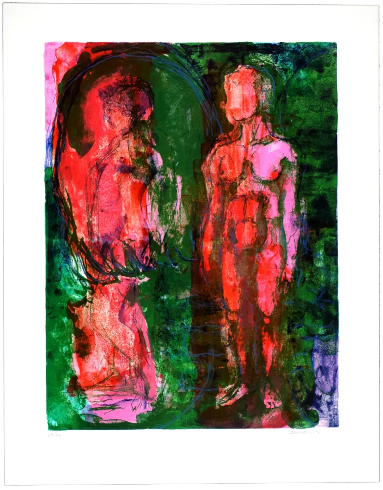 Lithograph Siversten - Figure et faune 