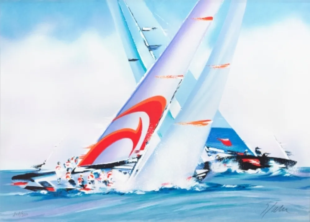 Lithograph Spahn - Coupe de l’America - Alinghi