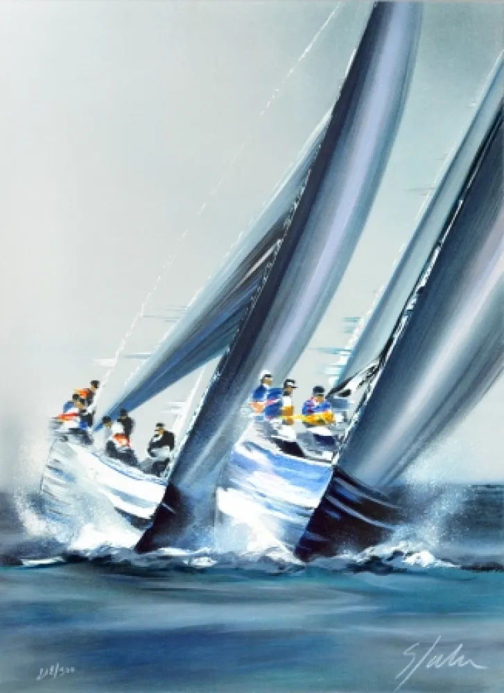 Lithograph Spahn - Coupe de l’America - Valence