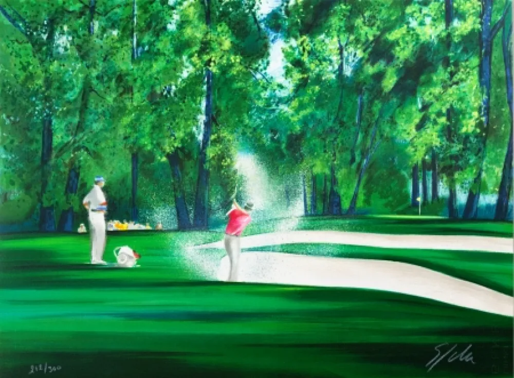 Lithograph Spahn - Golf