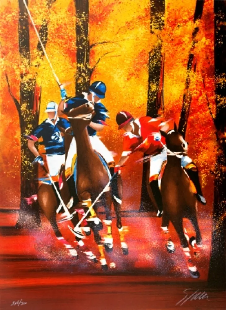 Lithograph Spahn - Polo
