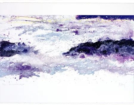 Lithograph Stholl - Soir à contre-vagues