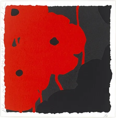 Screenprint Sultan - Black & Red Poppies