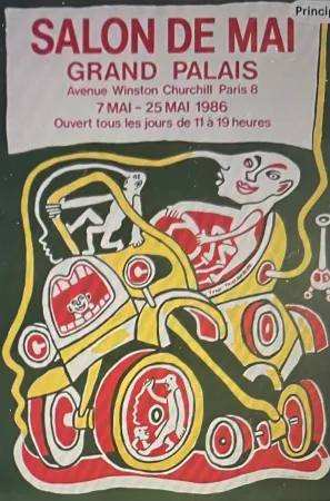 Lithograph Taillandier - Affiche lithographique CLOT & BRAMSEN Salon de Mai Paris 1986