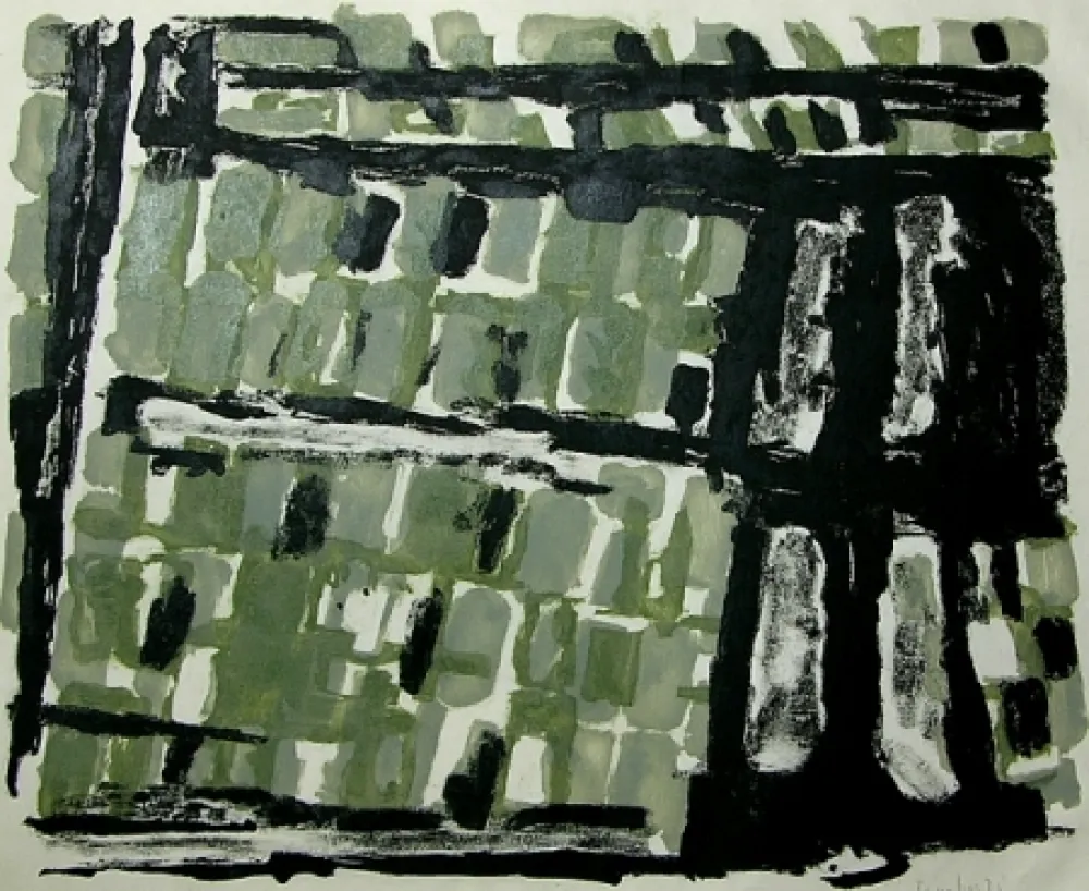 Lithograph Tamburi - I tetti