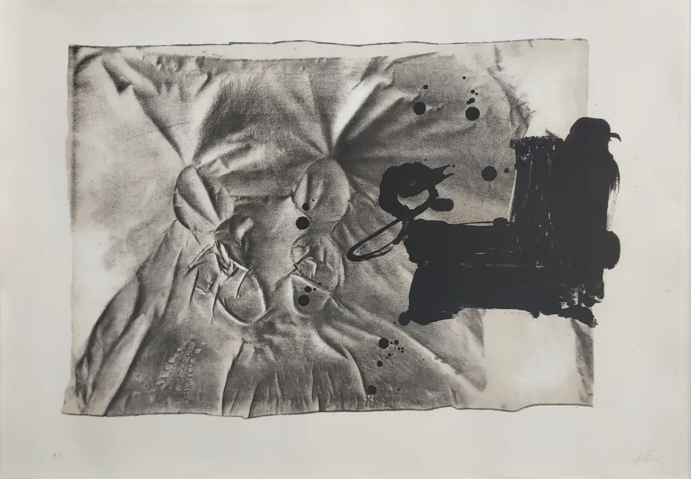 Lithograph Tàpies - Chaussures sur chaise.