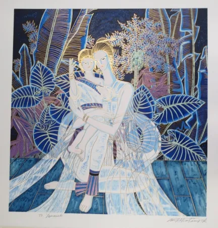 Lithograph Ting - Maternité