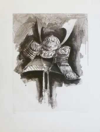 Etching And Aquatint Titus Carmel - Casque de Nikko IV