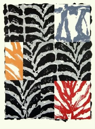 Lithograph Titus Carmel - Feuillée III