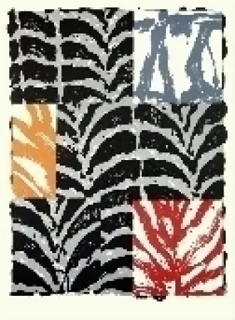 Lithograph Titus Carmel - Feuillée III