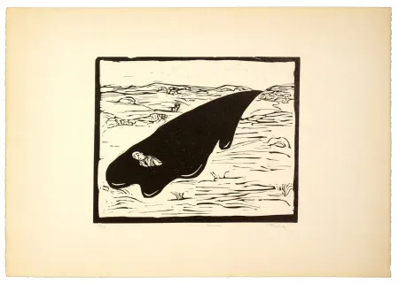 Linocut Topor - Caca boudin