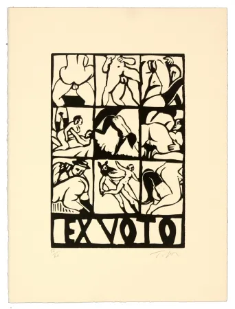 Linocut Topor - Ex-voto