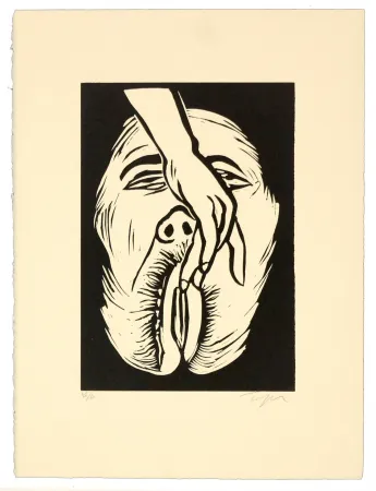 Linocut Topor - L'annulaire
