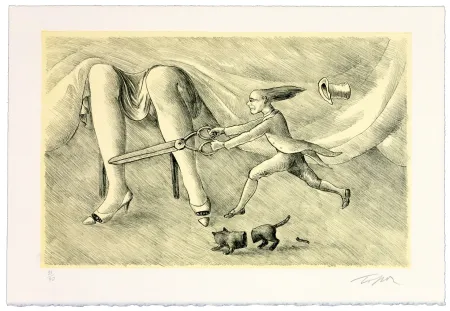 Lithograph Topor - Le petit tailleur