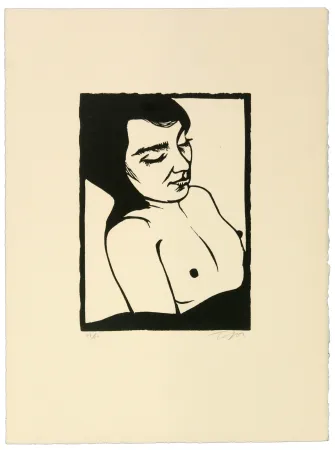 Linocut Topor - Mademoiselle P