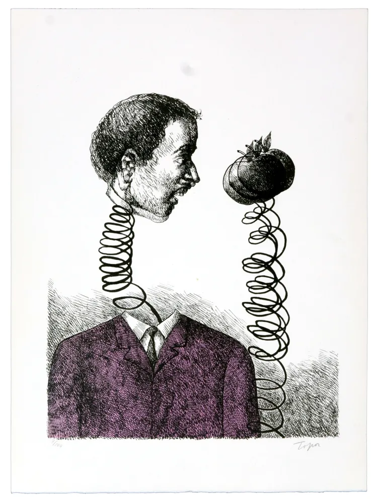 Lithograph Topor - Plus près de toi ma pomme