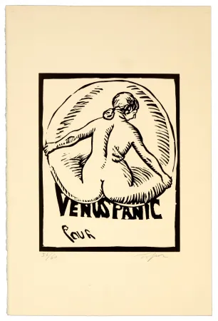 Linocut Topor - Venus Panic