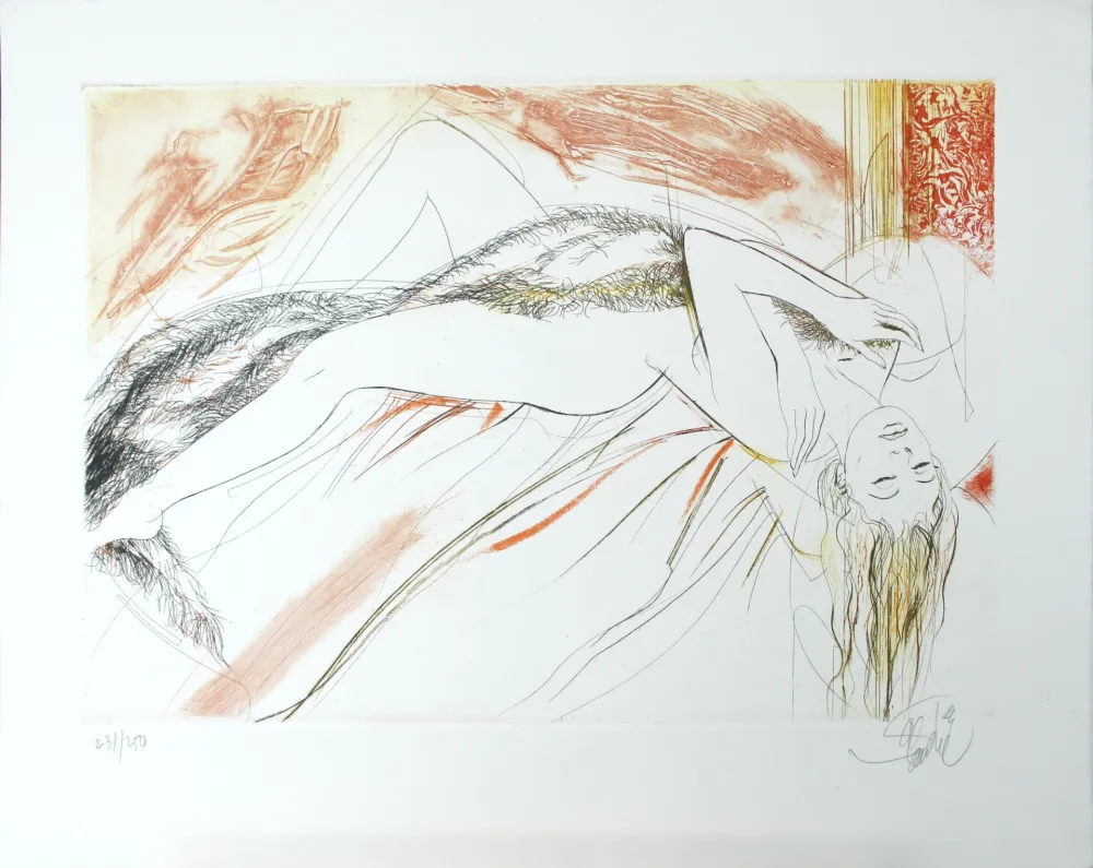 Aquatint Valadie - La Paresse