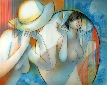 Lithograph Valadie - L'Orgueil