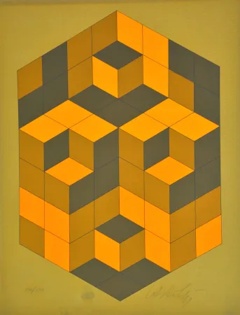 Screenprint Vasarely - Microcosmos