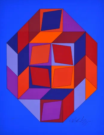 Screenprint Vasarely - Microcosmos