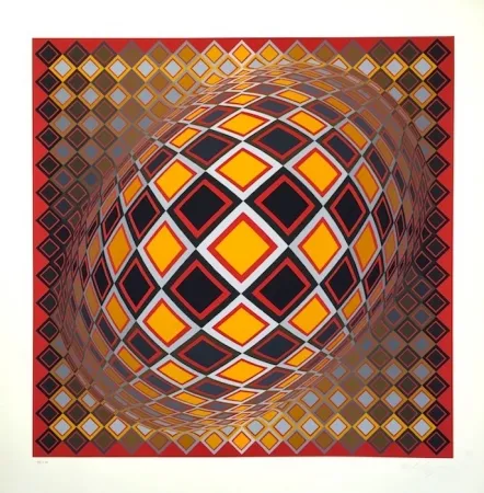 Screenprint Vasarely - Teke