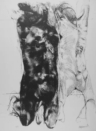 Lithograph Vespignani - Due figure