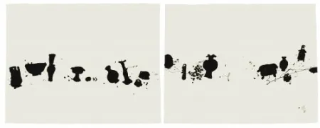 Etching And Aquatint Wang - Diptych with 2 etchings The Families 1