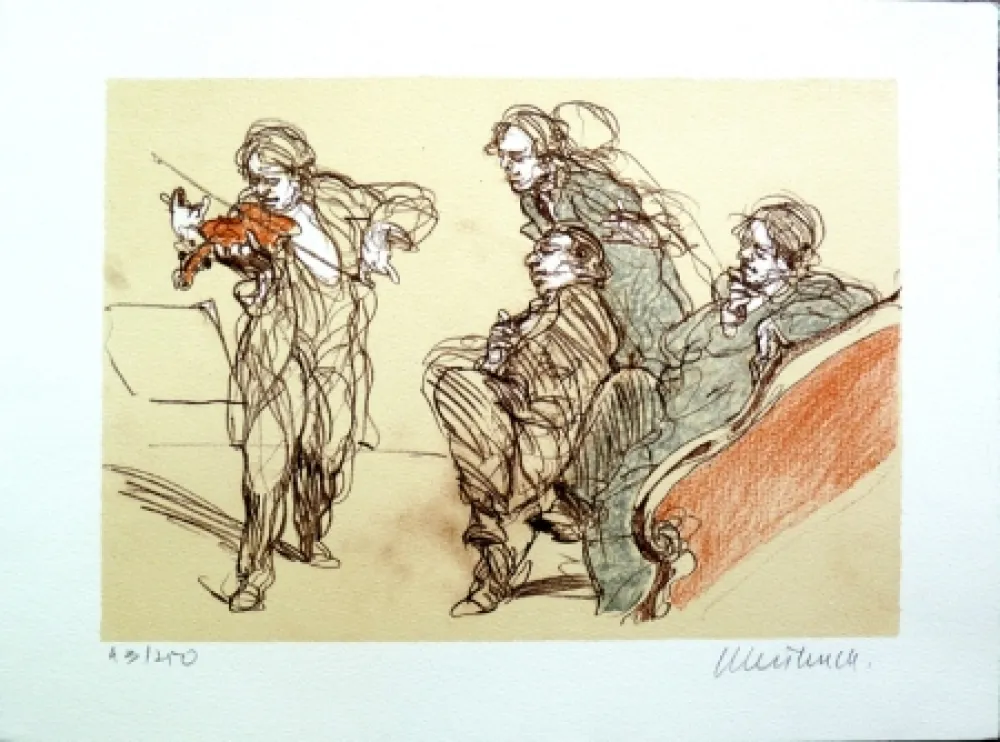 Lithograph Weisbuch - L’Altiste