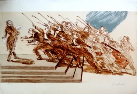 Lithograph Weisbuch - Le serment des Violonistes 