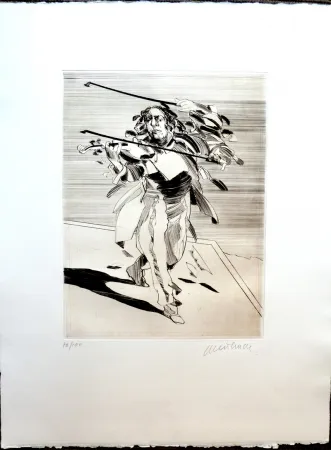 Etching Weisbuch - Le Violoniste 