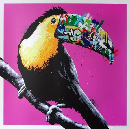 Screenprint Whatson - Toucan (pink)
