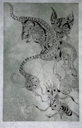 Etching And Aquatint Zurn - Oracles et spectacles (2)