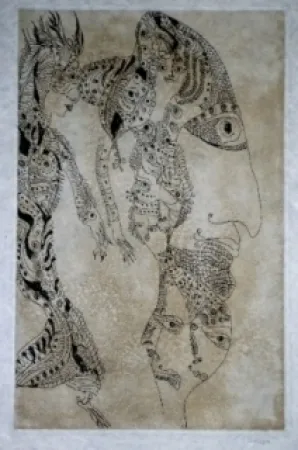 Etching And Aquatint Zurn - Oracles et spectacles