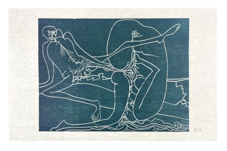 Woodcut Müller - 13 FOIS ELLE ET MOI - LA PLAGE