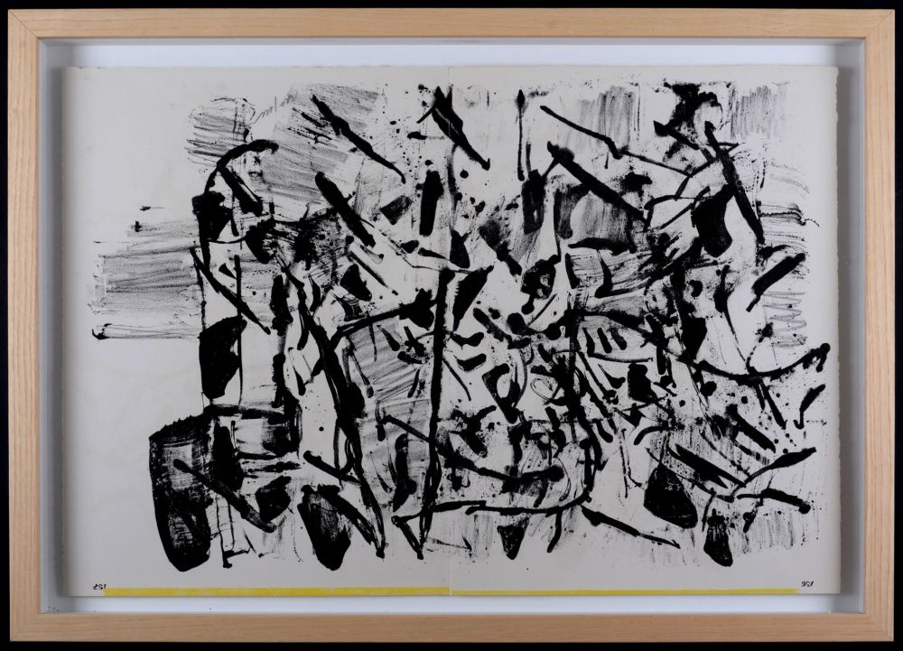 Lithograph Riopelle - 1 Cent Life, 1964 - Hand-signed & framed