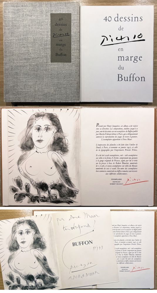 Illustrated Book Picasso - 40 DESSINS DE PICASSO EN MARGE DU BUFFON. Exemplaire signé par Picasso